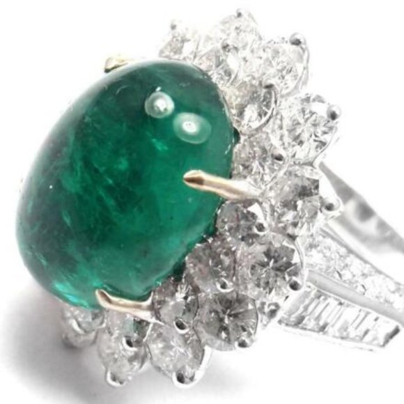 Authentic Craig Drake 18k White Gold Large 10.97ct Emerald Diamond Cocktail Ring - Picture 11 of 12